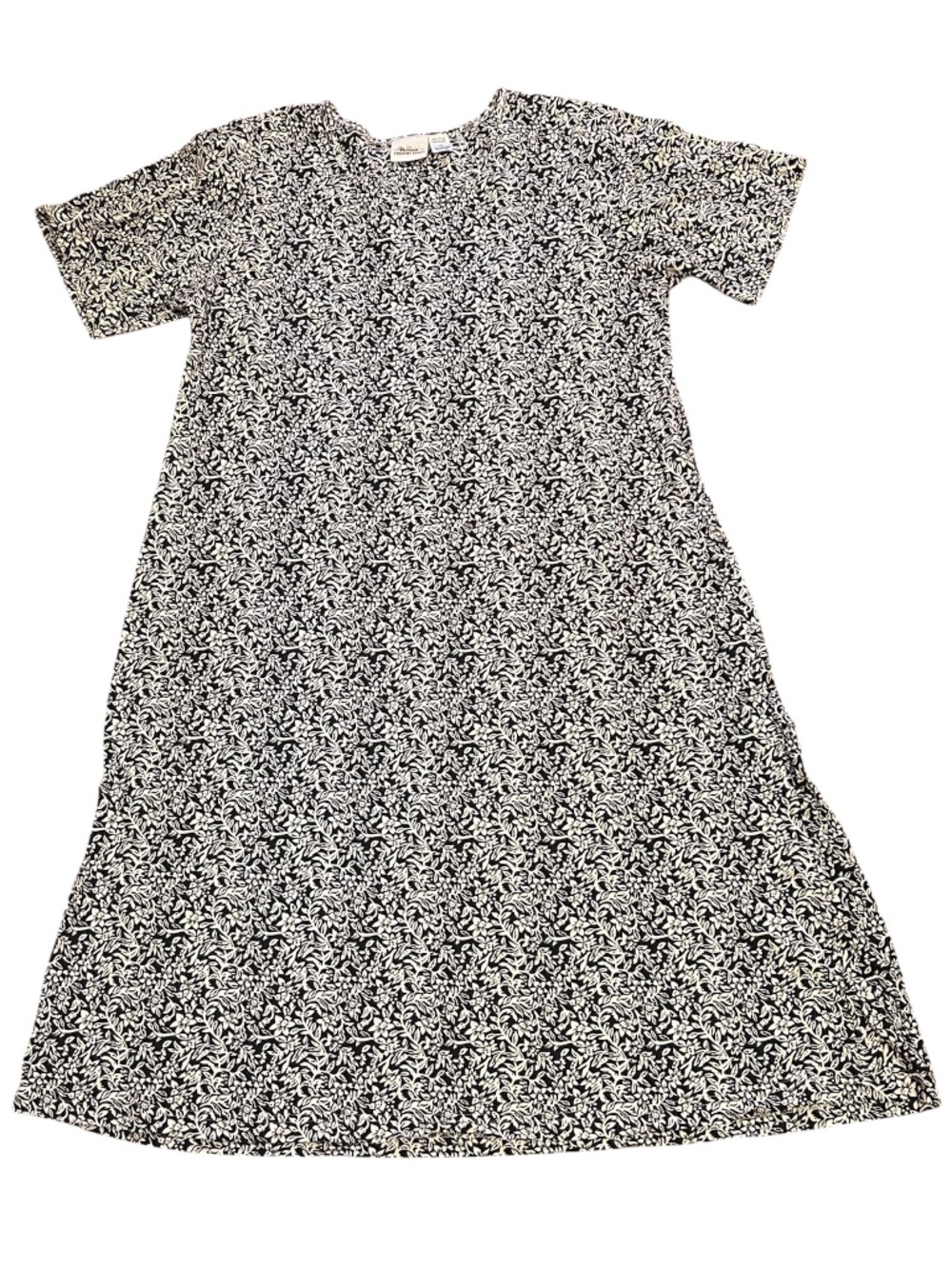 Women’s The Vermont Country Store 100% Cotton Black & White Long Dress Size XL